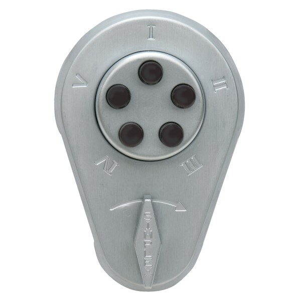 Simplex Kaba Auxiliary Lock, Thumbturn; Key Override; 1in Deadbolt for 1-3/4in to 2-1/8in Door Satin Chrome 910000026D - main